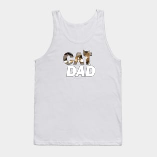 CAT DAD - Somali Abyssinian cat long hair oil painting word art Tank Top